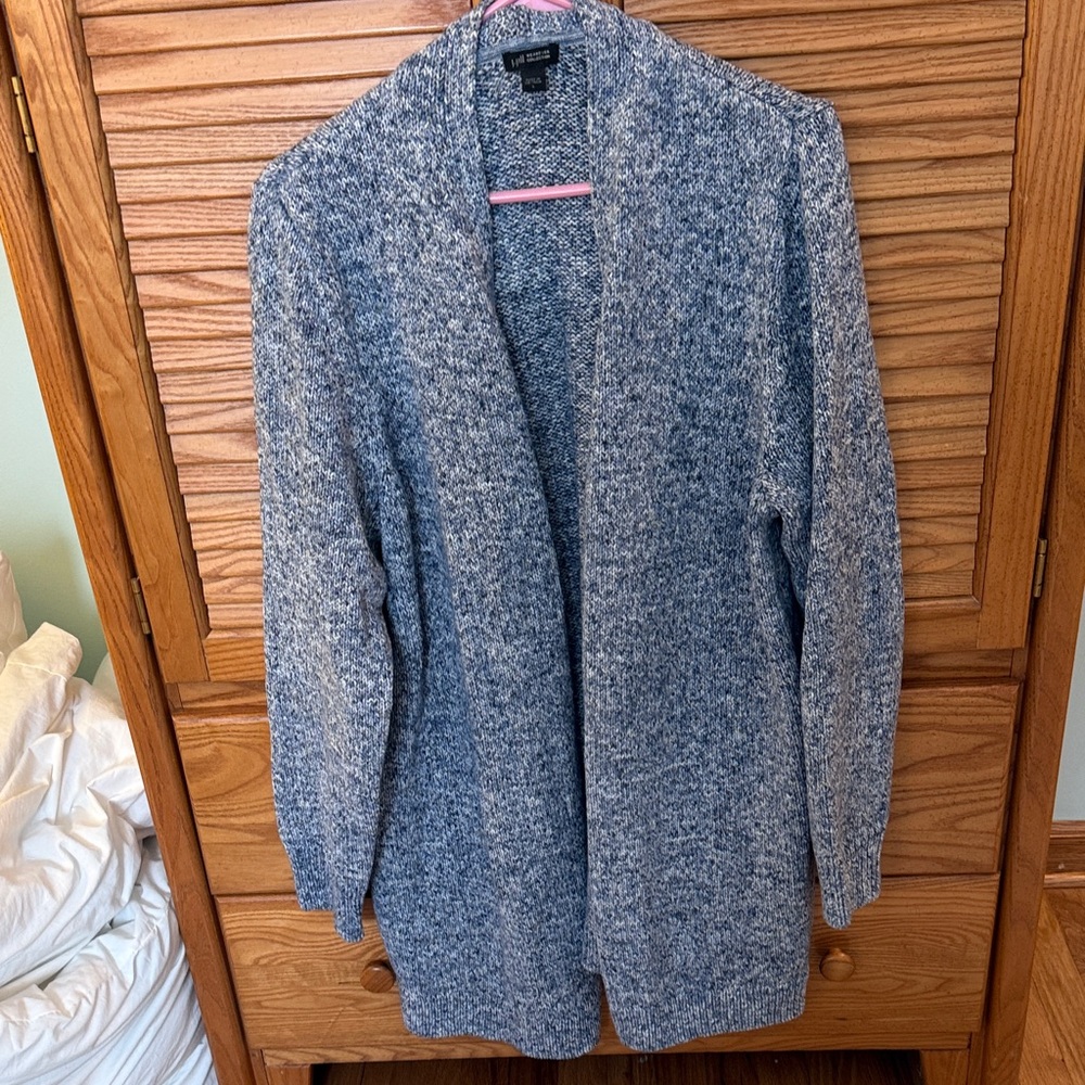 J  Jill Heathered Blue Cardigan Size Laege